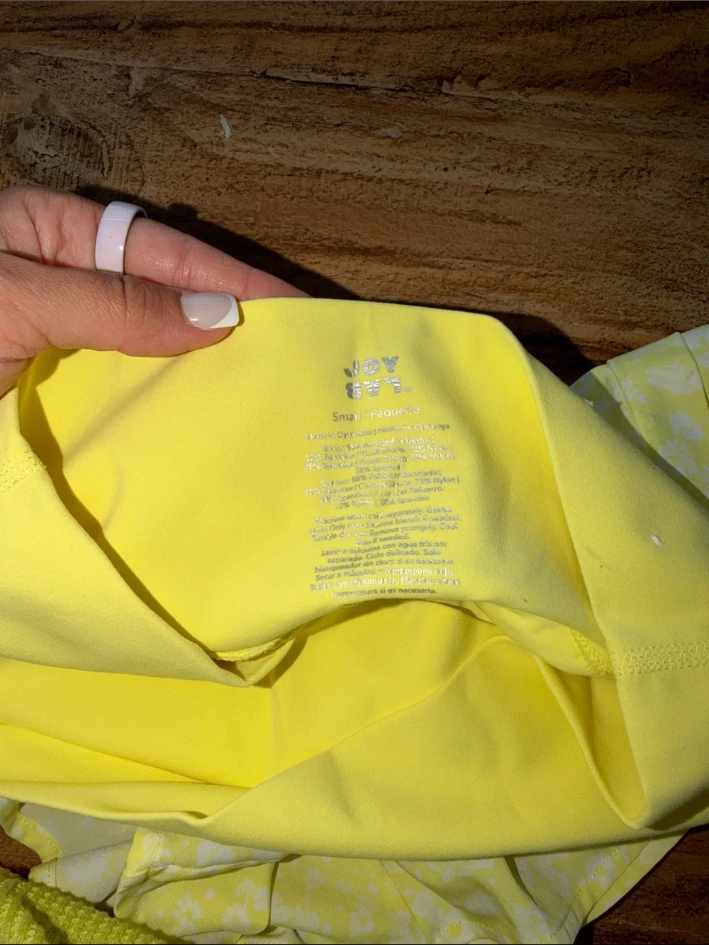 JoyLab Pale Yellow High-Waist Floral Shorts
